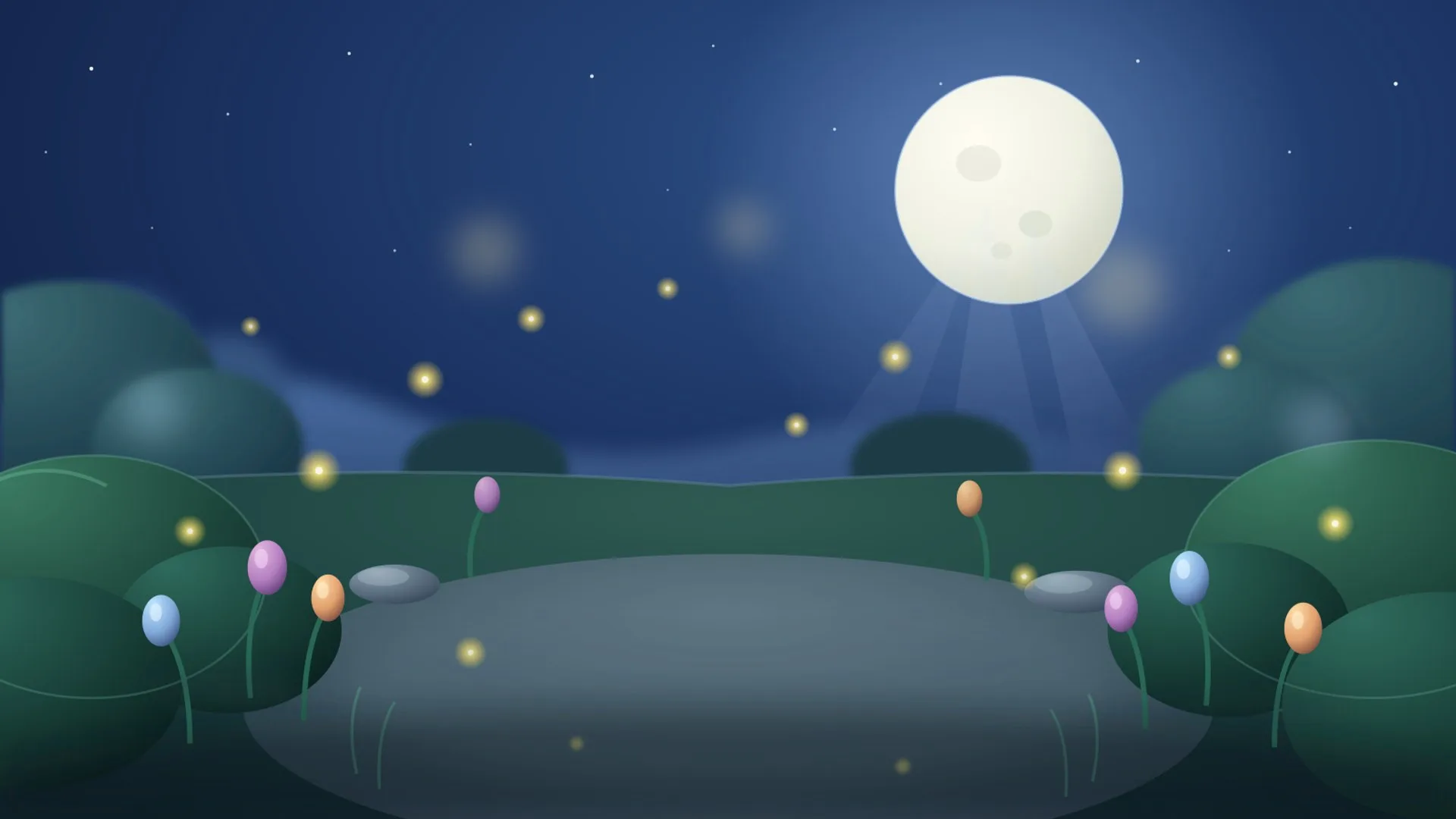 Garden at night